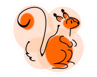 Orange Spotted Squirrel sitting Kiss-Cut Stickers
