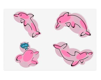 Pink Spotted Dolphin Sticker Sheets