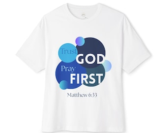 Matthew 6:33 Blue Spotted | Unisex Oversized Boxy Tee | Inspirational*Motivational*Uplifting | Original Design