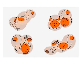 Orange Spotted Squirrel Sticker Sheets