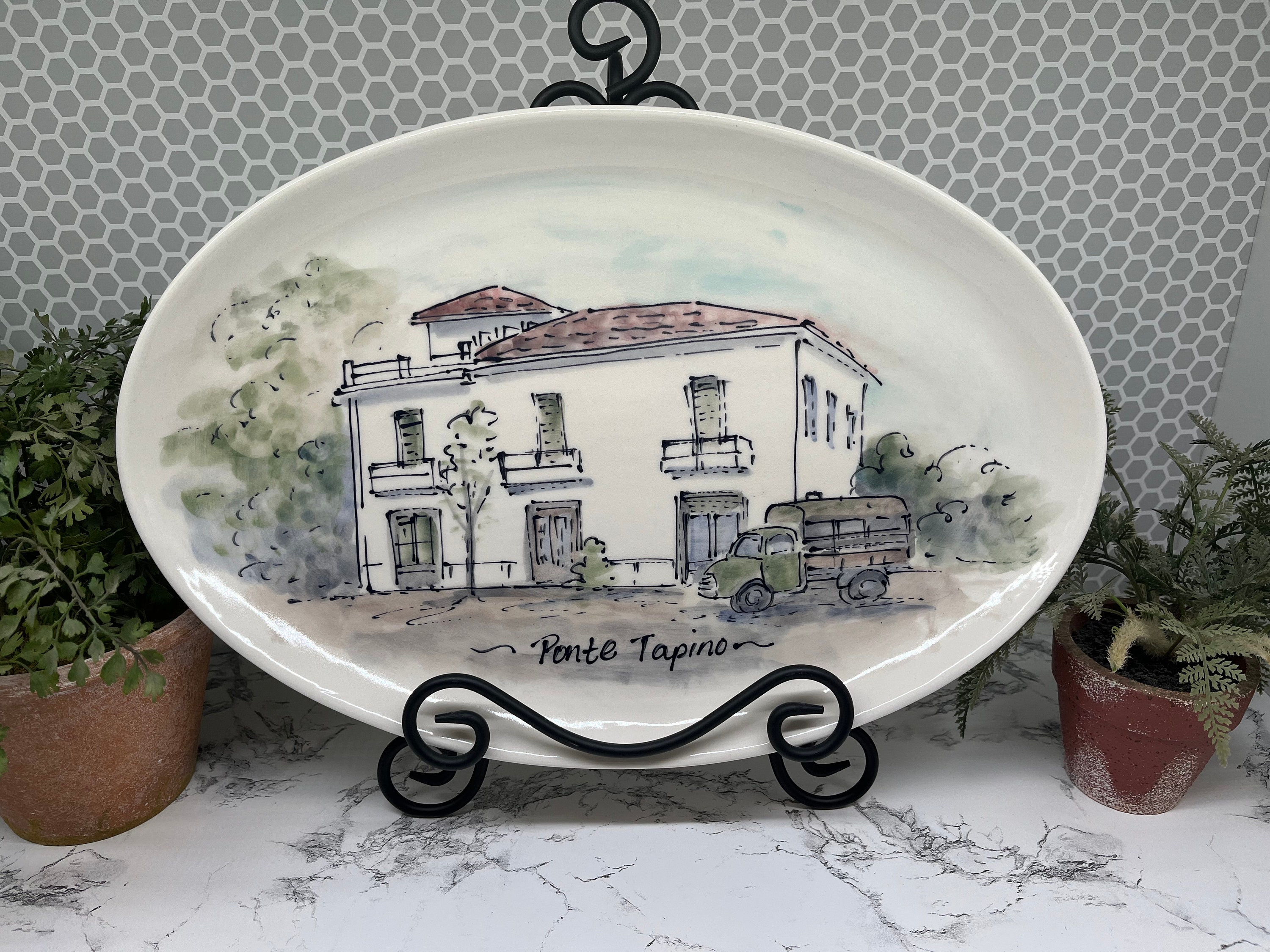 Personalized platter/Housewarming Gift/Handmade pottery/Serving/Heirloom/Wedding/Mother Father/Realtor/New Home/9th Anniversary/Husband Wife