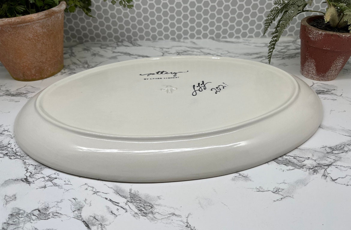 Personalized platter/Housewarming Gift/Handmade pottery/Serving/Heirloom/Wedding/Mother Father/Realtor/New Home/9th Anniversary/Husband Wife
