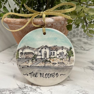 Ornament/Keepsake/Personalized Pottery/Realtor/Hostess Gift/Holiday/Christmas/House warming/9th Anniversary/Husband Wife/Brother Sister