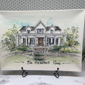 Personalized platter/House plate/Housewarming gift/Handmade pottery/Serving/Wedding/Realtor/New home/Heirloom/Thank you/Tray/Mother&#39;s Day