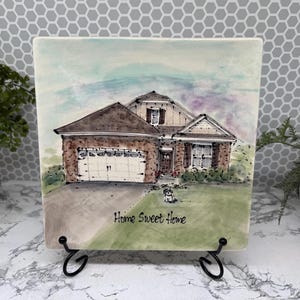 Wedding/Anniversary/Personalized plate/House Home/Housewarming Gift/Handmade pottery/Serving platter/Realtor/Heirloom/ Mom Dad Grandparent