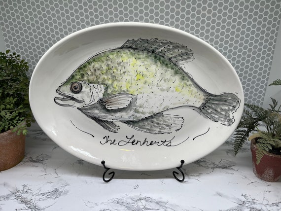 Fish Plate/platter/pottery/personalized/housewarming/gift Mom