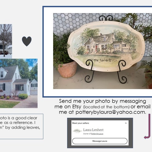 Home platter| Pottery| shops Personalized| Grandma's house| Housewarming gift| Handmade| Heirloom| Serving platter| Wedding gift| Realtor gift