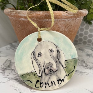 Ornament/Pet/Personalized pottery/Loss of Pet/Rainbow Bridge/Holiday Gift/House warming/Anniversary/Thank you/Friend/Mom Dad Brother Sister