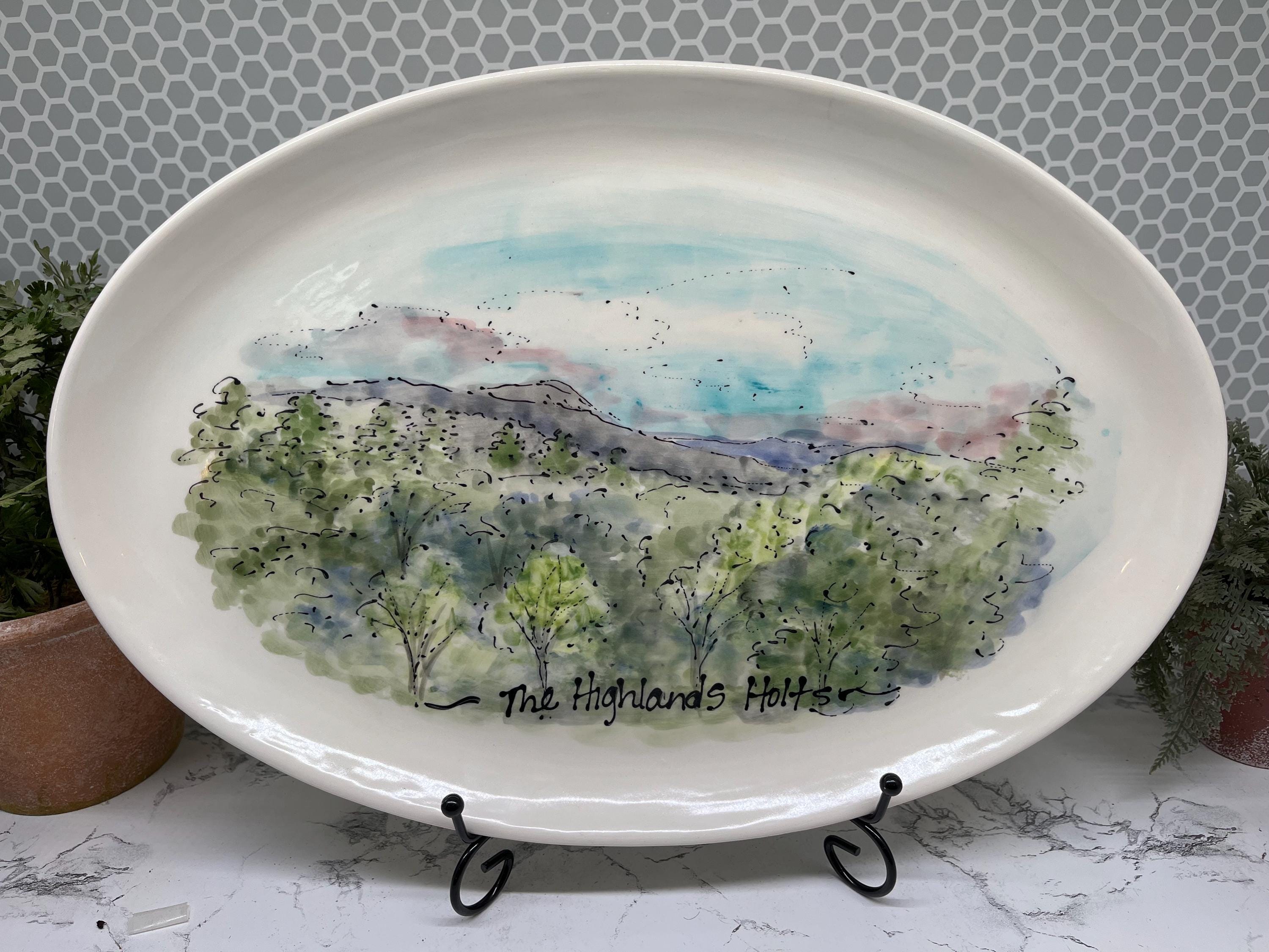 Personalized platter/Housewarming Gift/Handmade pottery/Serving/Heirloom/Wedding/Mother Father/Realtor/New Home/9th Anniversary/Husband Wife