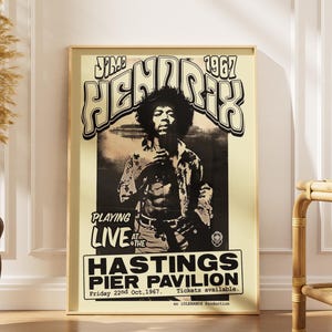 Jimi Hendrix Printable Poster | Psychedelic Rock Wall Art | Vintage Music Print | Instant Digital Download | Retro Home Decor Gift