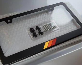 Marco para matrícula de metal negro con diseño retro para Toyota TRD (coche o camión)