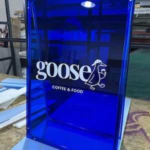 Rolia | Modern A-Frame Sidewalk Sign, Restaurant, Wedding Display, Plexiglass Signboard, Plexiglass Sandwich Board