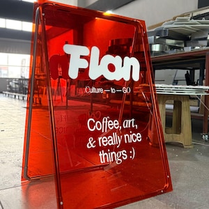 Wanda | Modern A-Frame Sidewalk Sign, Restaurant, Wedding Display, Plexiglass Signboard, Plexiglass Sandwich Board