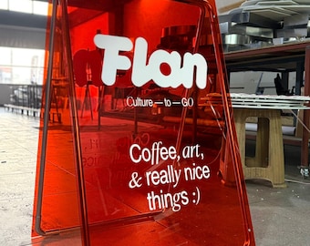 Wanda | Modern A-Frame Sidewalk Sign, Restaurant, Wedding Display, Plexiglass Signboard, Plexiglass Sandwich Board