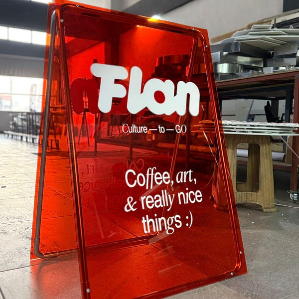 Wanda | Modern A-Frame Sidewalk Sign, Restaurant, Wedding Display, Plexiglass Signboard, Plexiglass Sandwich Board