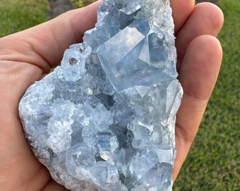 Celestine Crystal Cluster from Madagascar – Rare Blue Celestite