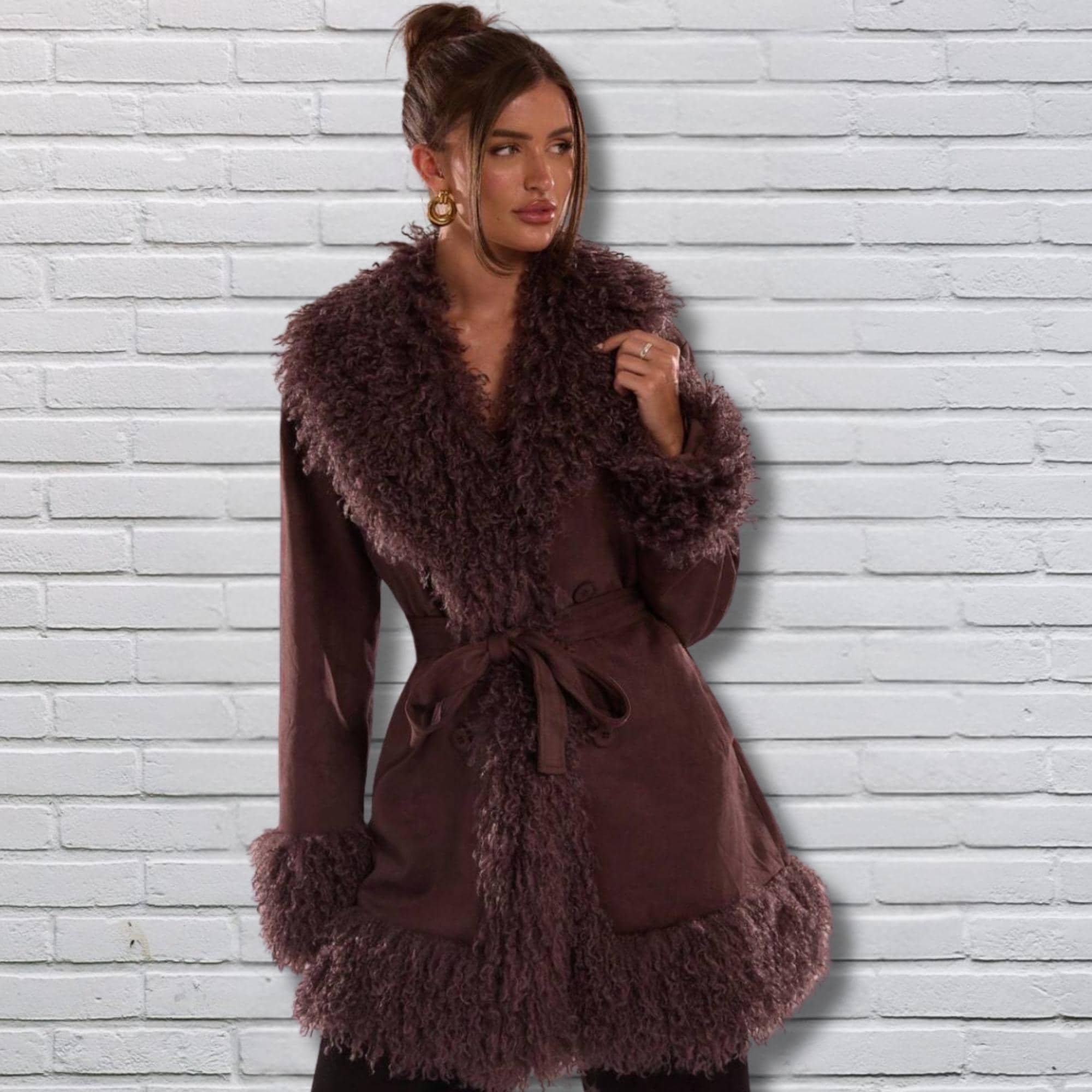 Manteau 3/4 En Daim Couleur Camel Taille 14 – Neuf Sans étiquette, Style Tendance