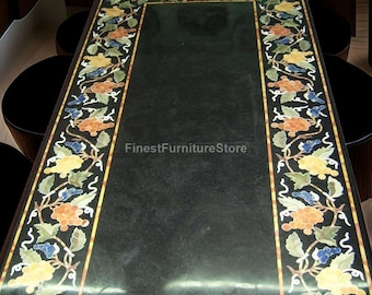 Grand Tour Style Malachit Inlay Table | Luxus Grün Marmor Mittelstück | Handgefertigtes neoklassisches Dekor | Pietra Dura Möbel