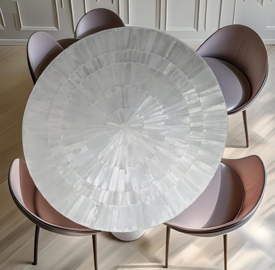 Shell Breakfast Table Handmade Mother of Pearl Inlay Round Dining Table | Shell Mosaic - Etsy
