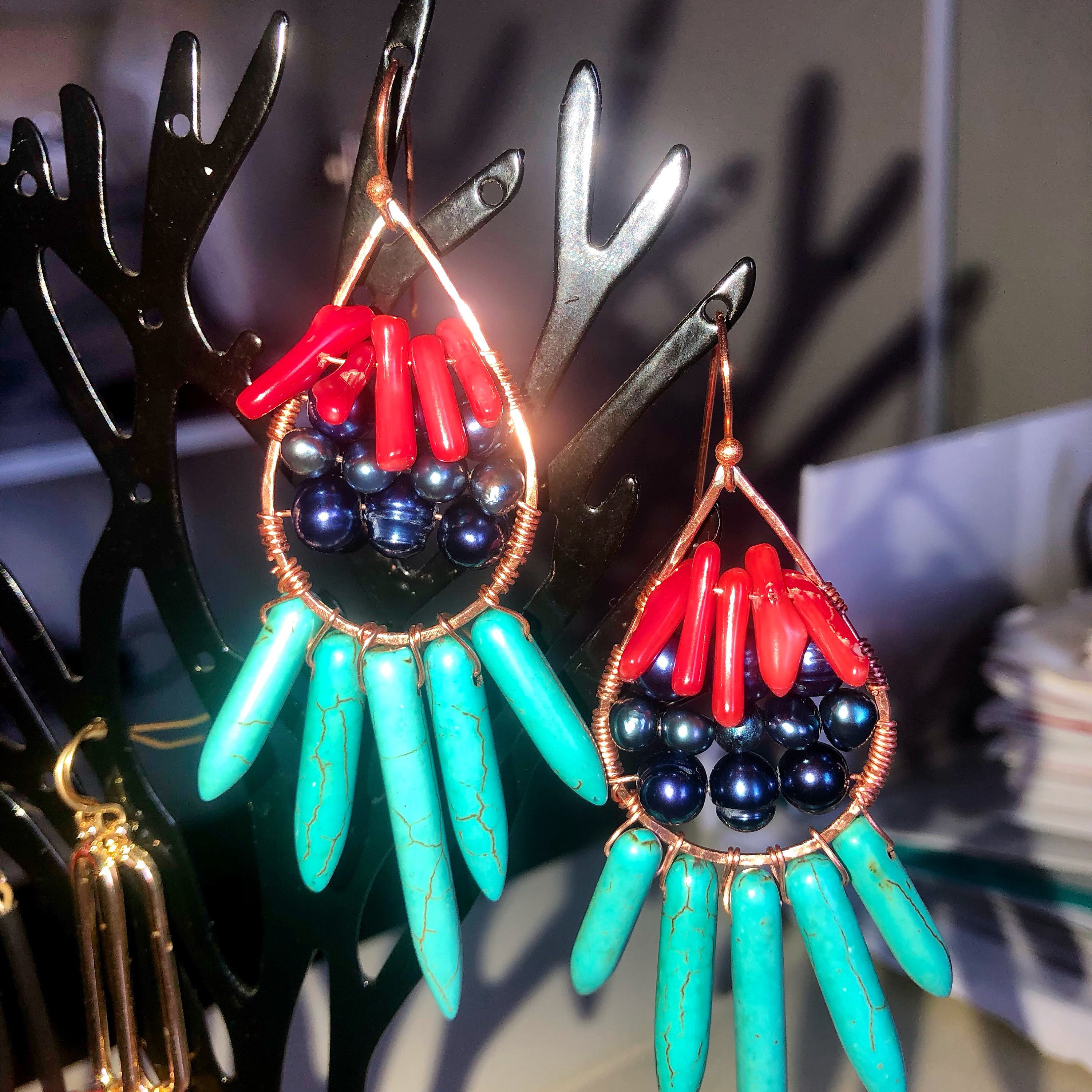 Epicamlv Turquoise Spike Earrings Turquoise Spike Earrings 2025