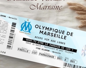 Entrada personalizable para el partido de fútbol del OM con solicitud de patrocinador