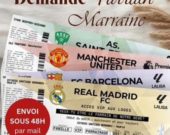 Entrada personalizada para partido de fútbol, equipo a elegir, anuncio de patrocinador.