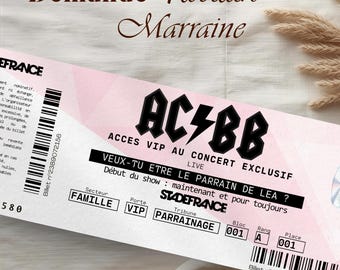 Customizable concert ticket announcement request for godparents