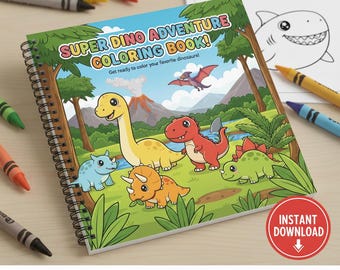 Libro para colorear de dinosaurios para niños pequeños: 20 páginas imprimibles (PDF)