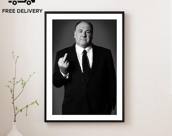 Vintage Tony Soprano Print, James Gandolfini Poster, Fine Art Photography Wall Art, Museum Quality Print, Classic Black and White Poster