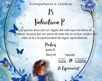 Plantilla de Invitacion para Quinceañera