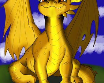 Cute dragon print, cute bedroom poster, kids room decor