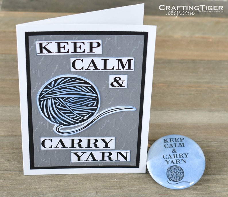 Téléchargement gratuit Images Handmade Greeting Card And Button Set Keep Calm And Carry Etsy dernière par