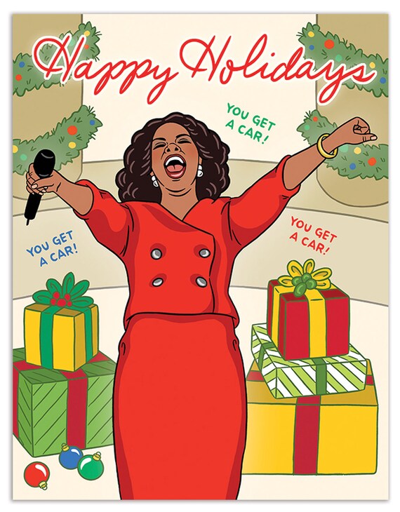 Oprah Christmas Card Holiday Card Greeting Card Hand