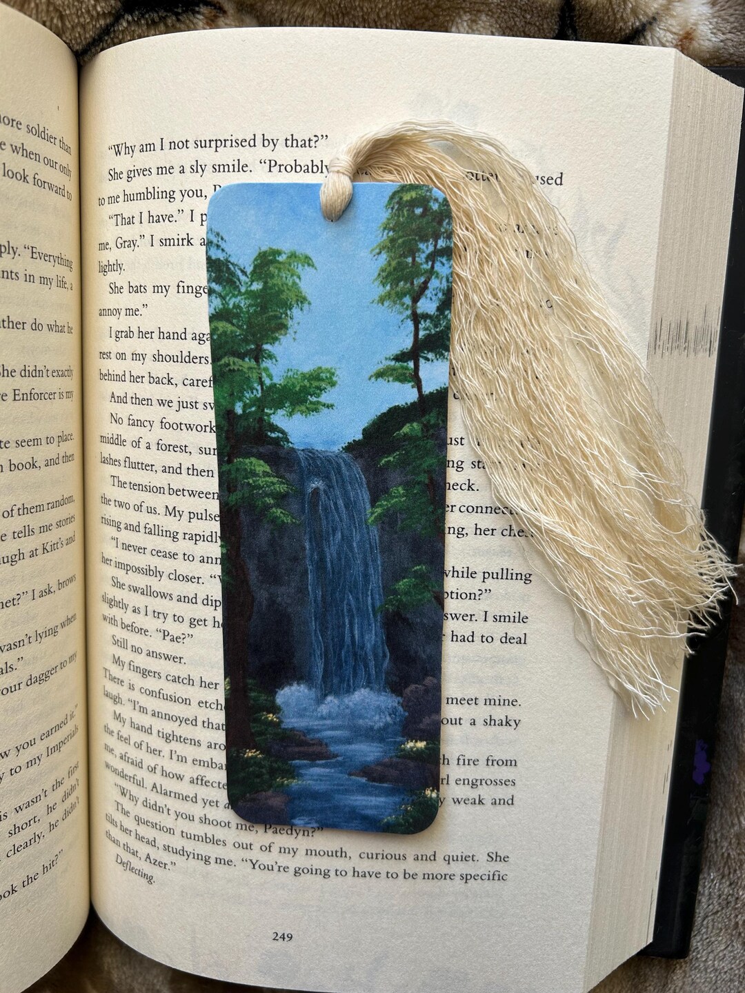 Waterfall - Hand Painted Bookmark Print - Etsy