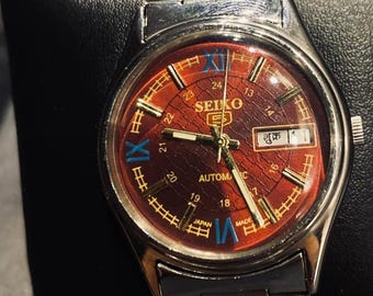 Vintage Refurbished Seiko 5 Automatic Day/ Date Japan Men's Wrist Watch