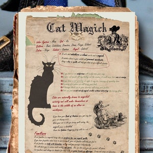 CAT MAGIC, Information Correspondences,  Folklore,  Spirit Animal Magic Spell, Cat Familiar, Printable Page for your Book of Shadows