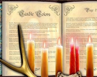 CANDLE COLOR CORRESPONDENCES 2 Printable Pages, Detailed Information about the Color Symbolism for Spells and Rituals