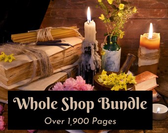 WHOLE SHOP Bundle, 1,959 Pages, Genuine Original Witchcraft Book of Shadows, Sabbats, Spells, Rituals, Prayers, Potions, Herbs, Journals