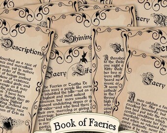 CELTIC FAERY LORE 20 páginas imprimibles, antiguas creencias folclóricas de hadas de la Europa celta del siglo XIX, ¡Añade encanto a tu Libro de las Sombras!