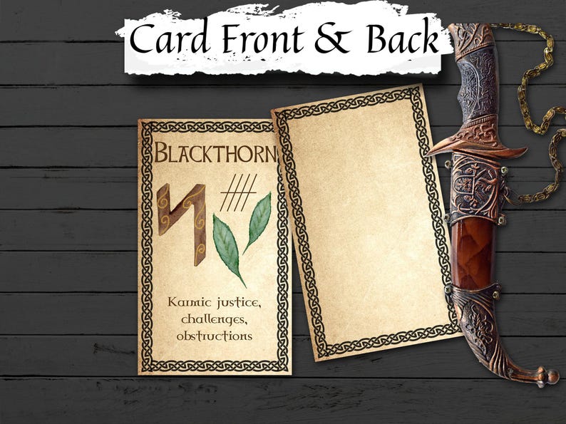 OGHAM ORACLE CARDS  Wicca Witchcraft Oracle Cards to Print at Home, Ogham Tarot Printable Oracle Deck Messages, Celtic Ogham Spirit Deck - Morgana Magick Spell