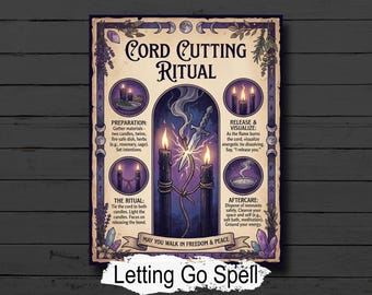 Cord Cutting Ritual: Letting Go Spell for Witches, Ancient Magic Infographic