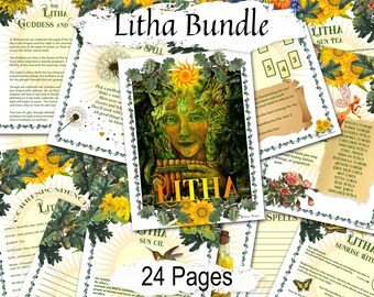 LITHA BUNDLE,  24 Printable Pages, Summer Solstice Traditions, Correspondences, Rituals, Spells, Recipes and More!