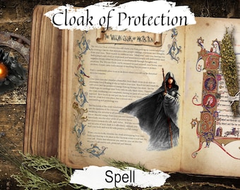 Cloak of Protection: Your Ultimate Shield Against Negative Energy, Printable Spellbook Page