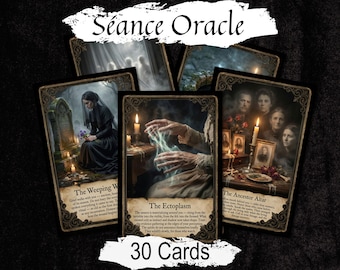 Séance Oracle Cards – Gothic Mediumship Deck (30 Cards, Printable PDF)
