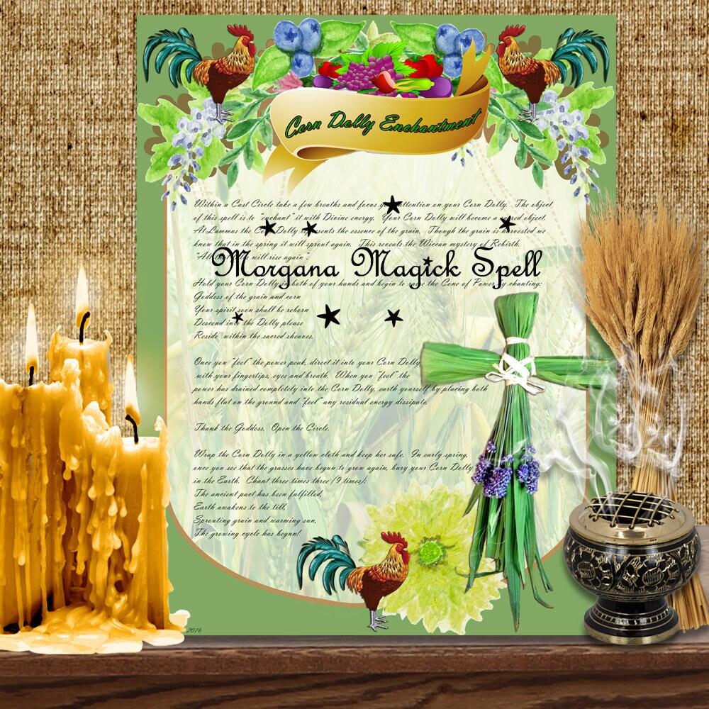 LAMMAS CORN DOLLY Spell for Witchcraft Book of Shadows 1 Page Etsy