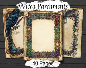 Wicca Parchment Junk Journal Kit: 40 Unlined Pages, DIY Spellbook (PDF)