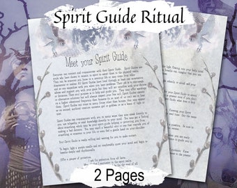 MEET SPIRIT GUIDE Ritual, Samhain Halloween Haunted Ghost Hunting, Contact a Spirit, Ancestor Offering Ritual for Witchcraft Wicca, 2 Pages