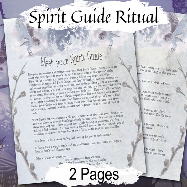 MEET SPIRIT GUIDE Ritual, Samhain Halloween Haunted Ghost Hunting, Contact a Spirit, Ancestor Offering Ritual for Witchcraft Wicca, 2 Pages