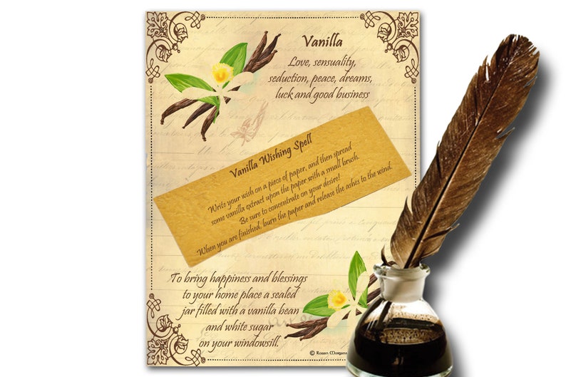 VANILLA WISHING SPELL Printable Page for Book of Shadows Etsy