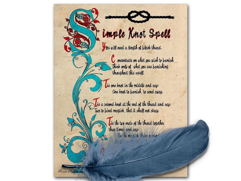 KNOT SPELL, Classic Witchcraft Magic, Easy-to-do, Charmed Style, Overcome obstacles, Banish Bind or Draw Energy, Wicca Ribbon Ritual - Morgana Magick Spell